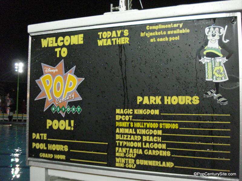 Hippy Dippy Pool Info Board